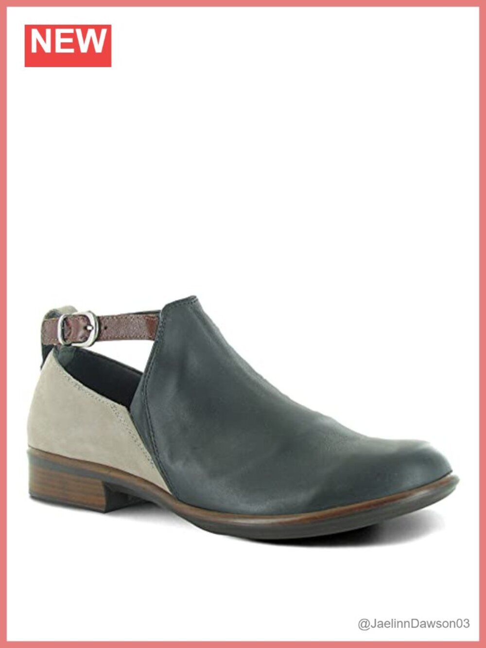 Women's Ankle Bootie Leather Suede Cork Footbed Buckle Low Heel